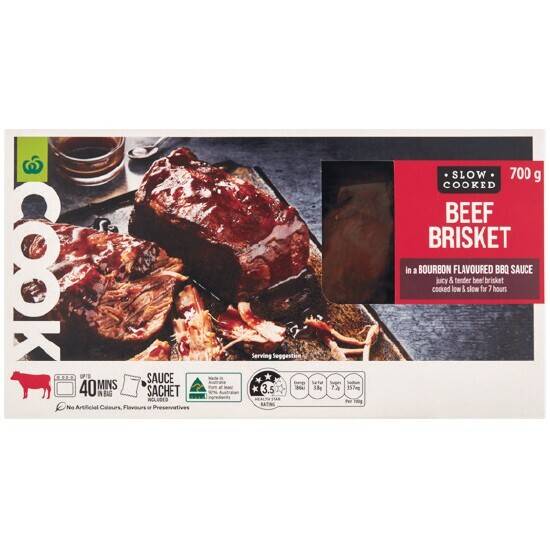 Woolworths cook slow cooked beef brisket 700g offer at Woolworths
