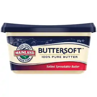 Woolworths Mainland butter soft 375g offer