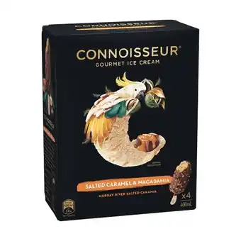 Woolworths Connoisseur ice cream sticks 360- 400ml pk 4-6 – from the freezer offer