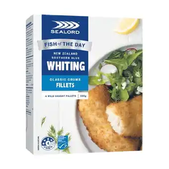 Woolworths Sealord whiting or dory fish 300-320g offer
