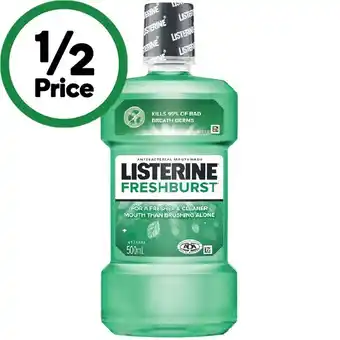 Woolworths Listerine freshburst mouthwash 500ml offer