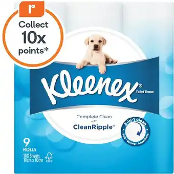 Woolworths Kleenex complete clean toilet tissue pk 9 offer