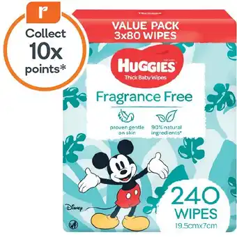 Woolworths Huggies baby wipes pk 240 offer