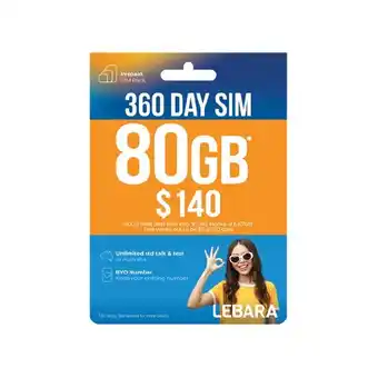 Woolworths Lebara $140 starter pack€ offer