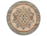 LivingStyles Legacy No.863 Bohemian Round Rug, 150cm, Midnight / Rust offer