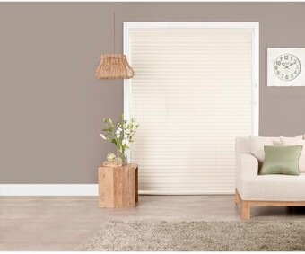 Spotlight 50% off Ready to Hang 50mm Alabaster Faux Wood Venetian Blinds offer