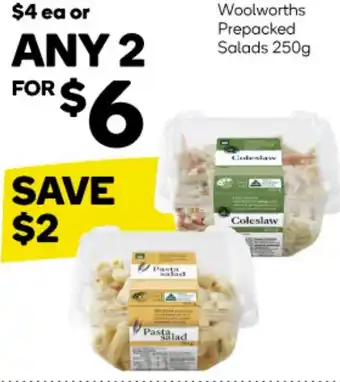 Woolworths Prepacked Salads 250g