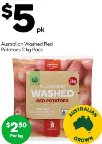 Woolworths Australian Washed Red Potatoes 2 kg Pack offer