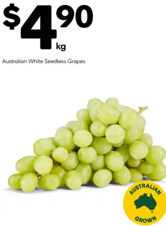 Woolworths Australian White Seedless Grapes offer