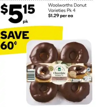 Woolworths Woolworths Donut Varieties Pk 4 offer