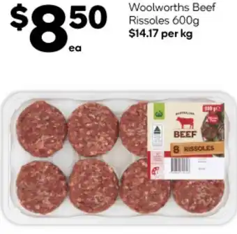 Woolworths Woolworths Beef Rissoles 600g offer