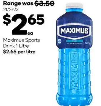 Woolworths Maximus Sports Drink 1 Litre offer