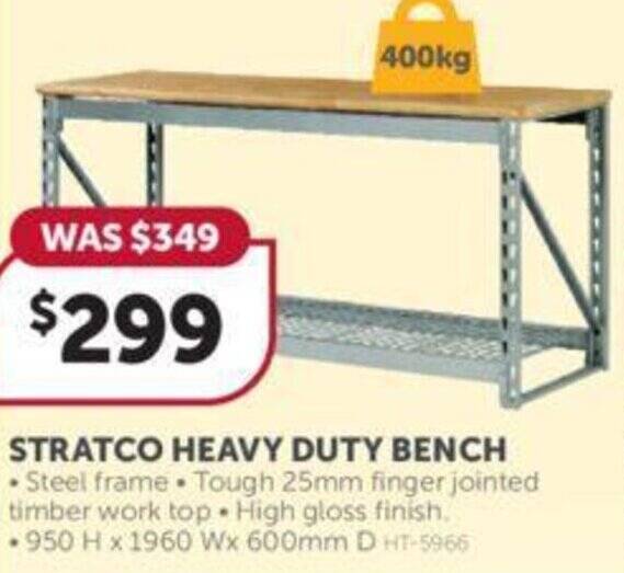 STRATCO HEAVY DUTY BENCH offer at Stratco