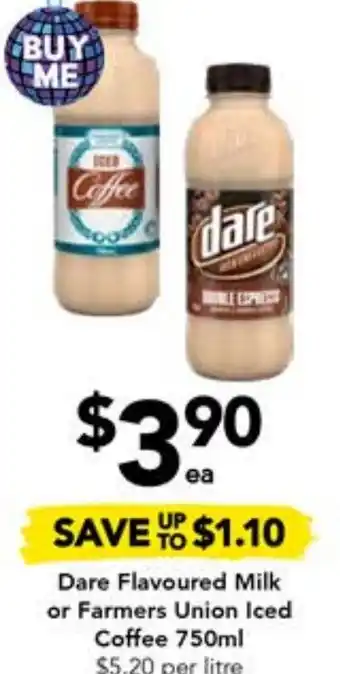 Drakes Dare Flavoured Milk or Farmers Union Iced Coffee 750ml offer