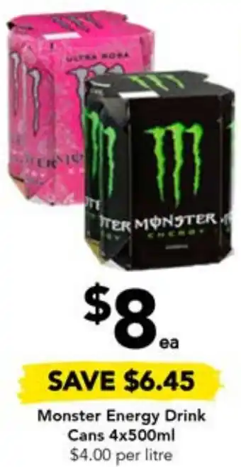 Drakes Monster Energy Drink Cans 4x500ml offer