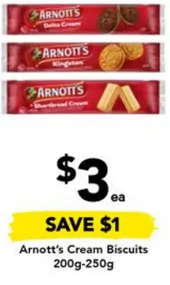Drakes Arnott's Cream Biscuits 200g-250g offer