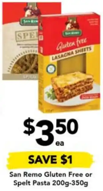 Drakes San Remo Gluten Free or Spelt Pasta 200g-350g offer