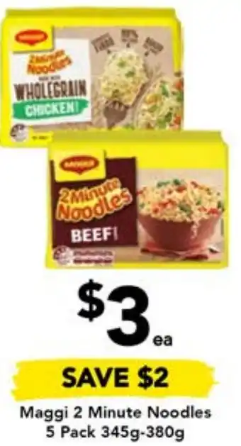 Drakes Maggi 2 Minute Noodles 5 Pack 345g-380g offer