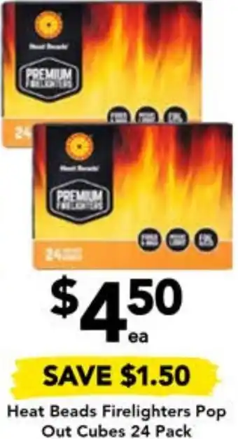 Drakes Heat Beads Firelighters Pop Out Cubes 24 Pack offer