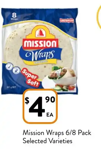 Foodworks Mission Wraps 6/8 Pack offer