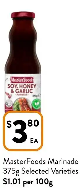 Foodworks MasterFoods Marinade 375g offer