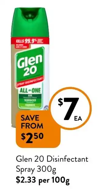Foodworks Glen 20 Disinfectant offer