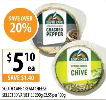 Supabarn SOUTH CAPE CREAM CHEESE offer