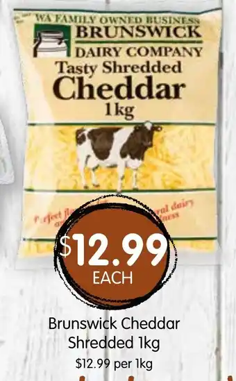 Spudshed Brunswick Cheddar Shredded 1kg offer
