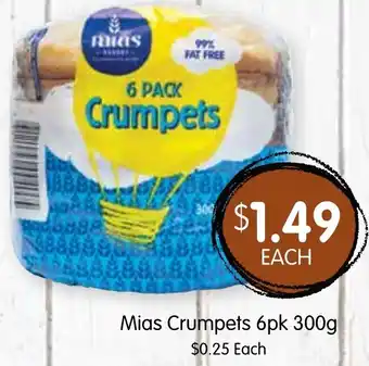 Spudshed Mias Crumpets 6pk 300g offer