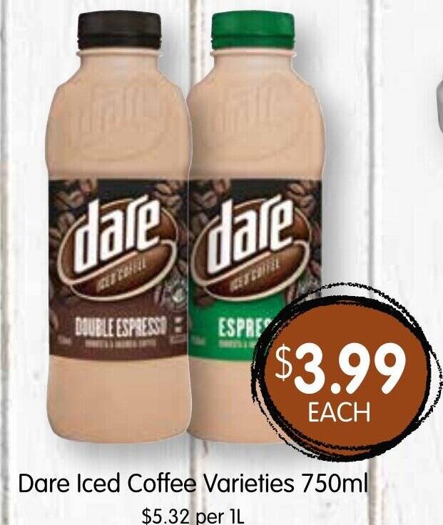 Dare Iced Coffee Varieties 750ml offer at Spudshed