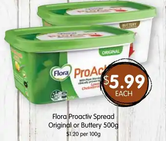 Flora Proactiv Spread Original or Buttery 500g