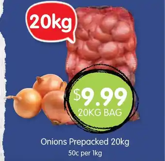 Spudshed Onions Prepacked 20kg offer