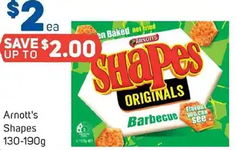 Foodland Arnott's Shapes 130-190g offer