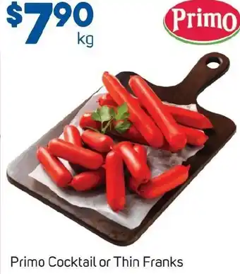 Foodland Primo Cocktail or Thin Franks offer