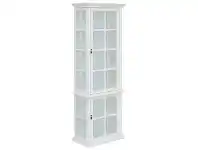 LivingStyles Tilbury Acacia Timber 2 Door Display Cabinet, White offer