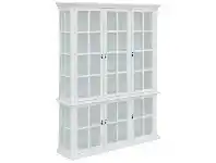LivingStyles Tilbury Acacia Timber 6 Door Display Cabinet, White offer