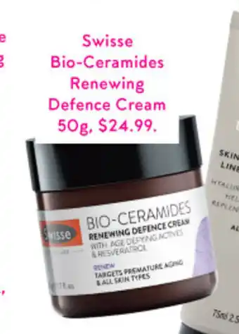Priceline Swisse Bio-Ceramides Renewing Defence Crean 50g offer