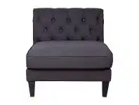 LivingStyles Tuxedo Tufted Farbic Occasional Slipper Chair, Charcoal offer