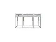 LivingStyles Griffon Timber & Metal Console Table, 140cm, White offer