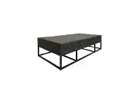 LivingStyles Griffon Timber & Metal 6 Drawer Coffee Table, 140cm, Black offer