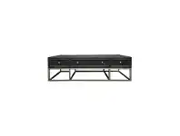 LivingStyles Griffon Timber & Metal 6 Drawer Coffee Table, 140cm, Black / Brushed Gold offer