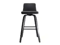 LivingStyles Matera Commercial Grade Bentwood Swivel Bar Chair, Faux Leather Seat, Black offer