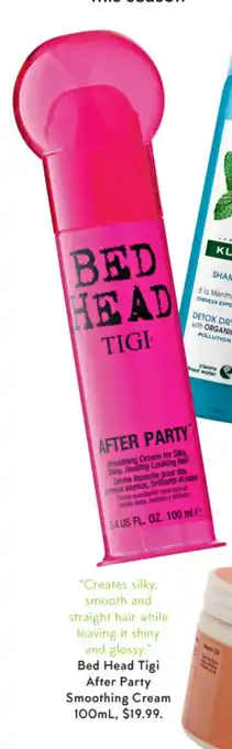 Priceline Bed Head Tigi After Party Smoothing Cream 100mL offer