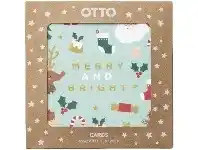 Officeworks Otto Christmas Cards 10 Pack Wreath offer
