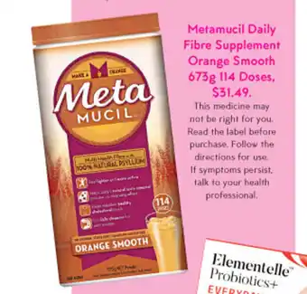 Priceline Metamucil Daily Fibre Supplement Orange Smooth 673g 114 Doses offer