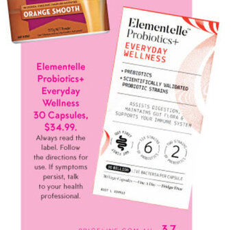 Elementelle Probiotics+ Everyday Wellness 30 Capsules