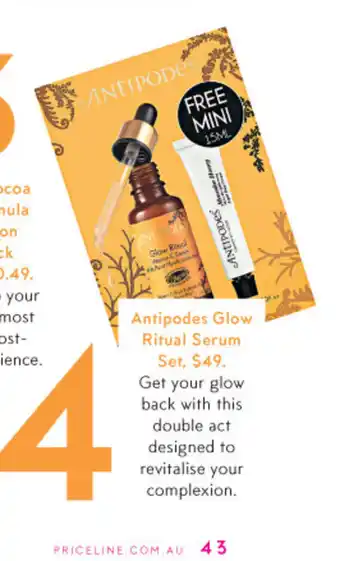 Priceline Antipodes Glow Ritual Serum Set offer
