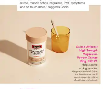Priceline Swisse Ultiboost High Strength Magnesium Powder Orange 180g offer