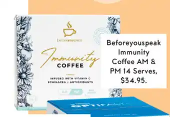 Priceline Beforeyouspeak Immunity Coffee AM & PM 14 Serves offer