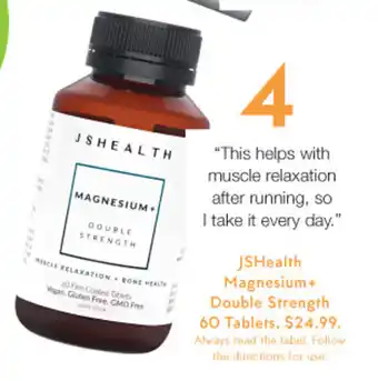 Priceline JSHealth Magnesium+ Double Strength 60 Tablets offer